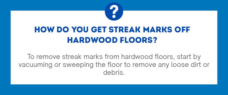graphic about getting streaks off hardwood floors