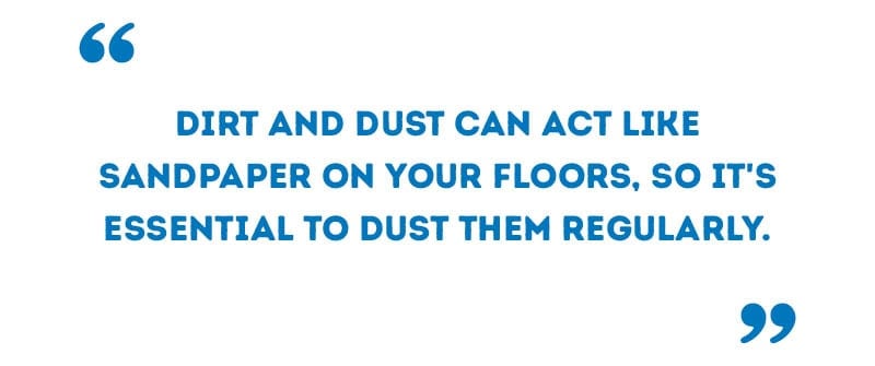 graphic about dirt and dust on hardwood floors